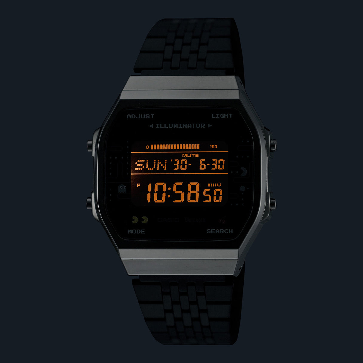 ABL-100WEPC-1B Reloj Casio Pac-Man de hombre pulsera de metal con bluetooth