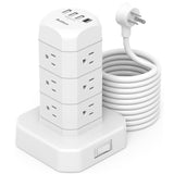 AD12T4U Regleta de Sobretensión con 12 Tomas y Puertos USB - 3 USB-A + 1 USB-C