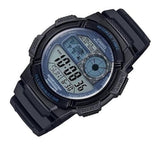 AE-1000 Reloj Casio para Hombre Banda de Goma Digital Illuminator Hora Mundial 10 Años de Batería