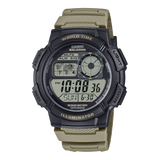 AE-1000 Reloj Casio para Hombre Banda de Goma Digital Illuminator Hora Mundial 10 Años de Batería