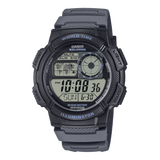 AE-1000 Reloj Casio para Hombre Banda de Goma Digital Illuminator Hora Mundial 10 Años de Batería