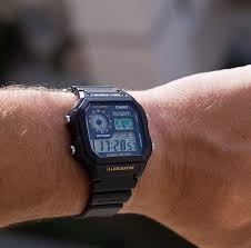 AE-1200 Reloj Casio para Hombre Pulsera de Caucho Digital Illuminator Hora Mundial 10 Años de Batería