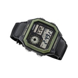 AE-1200 Reloj Casio para Hombre Pulsera de Tela Digital Illuminator Hora Mundial 10 Años de Batería