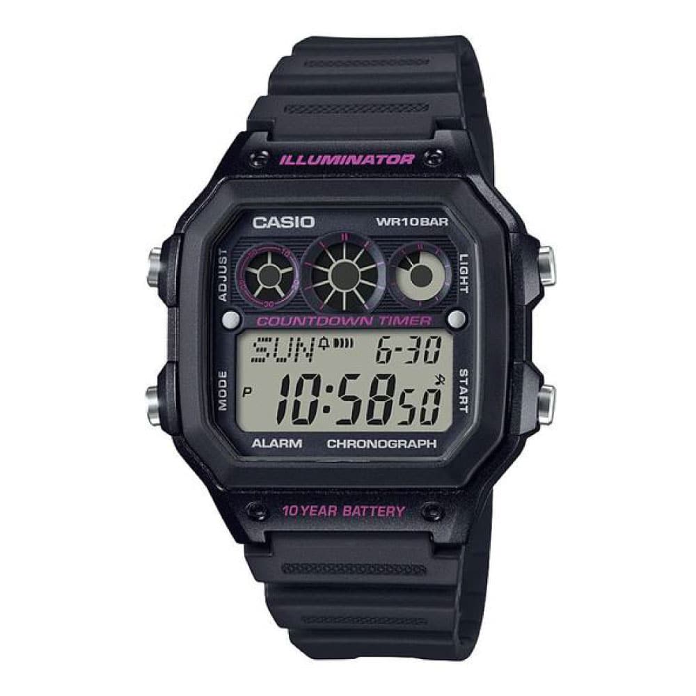 AE-1300 Reloj Casio para Hombre Banda de Goma Digital Illuminator 10 Años de Batería