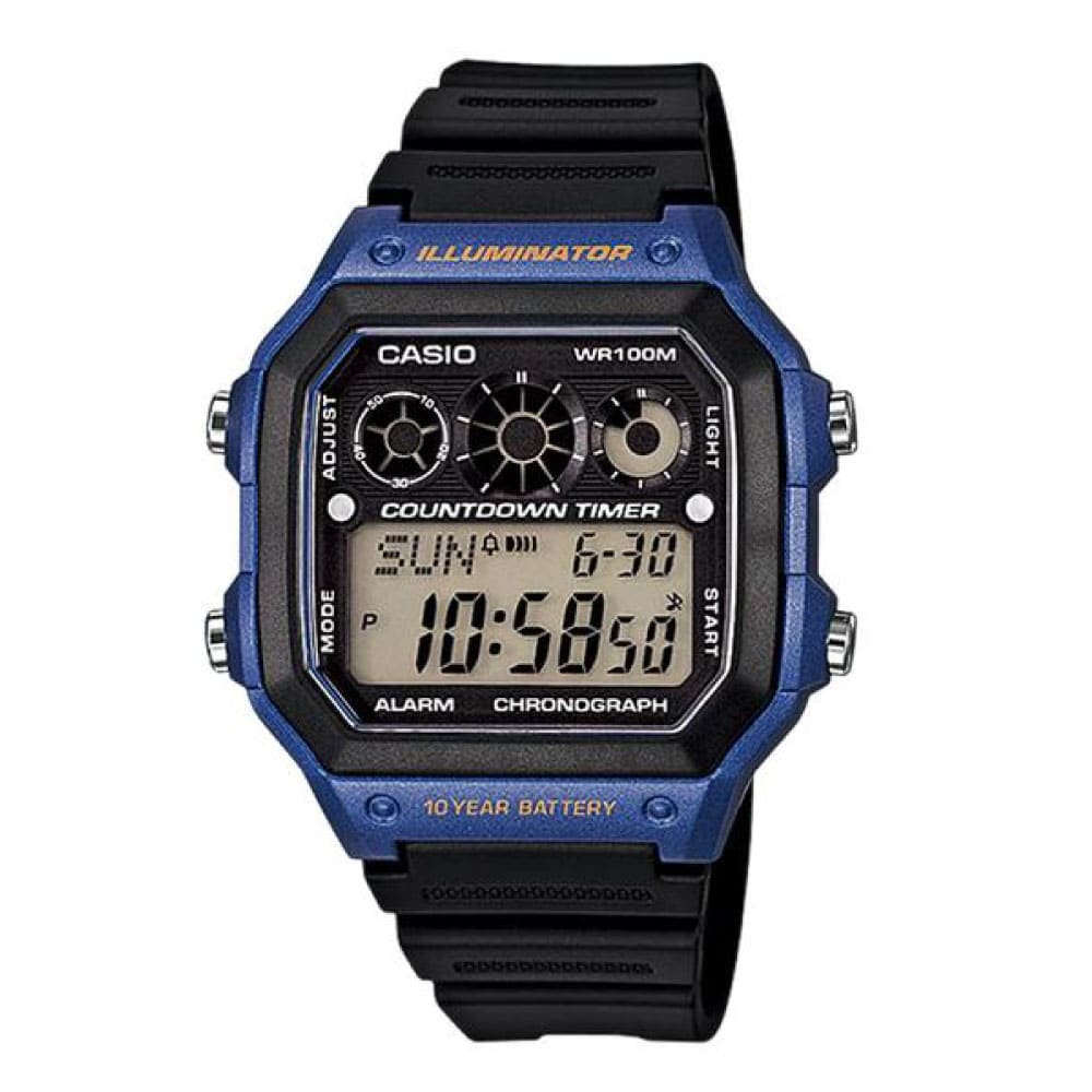 AE-1300 Reloj Casio para Hombre Banda de Goma Digital Illuminator 10 Años de Batería