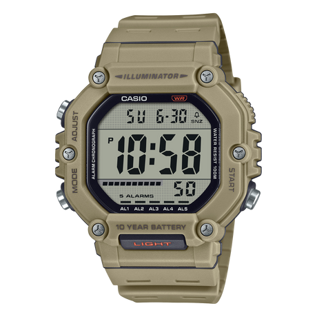AE-1600 Reloj Casio unisex correa de resina 10 años de batería