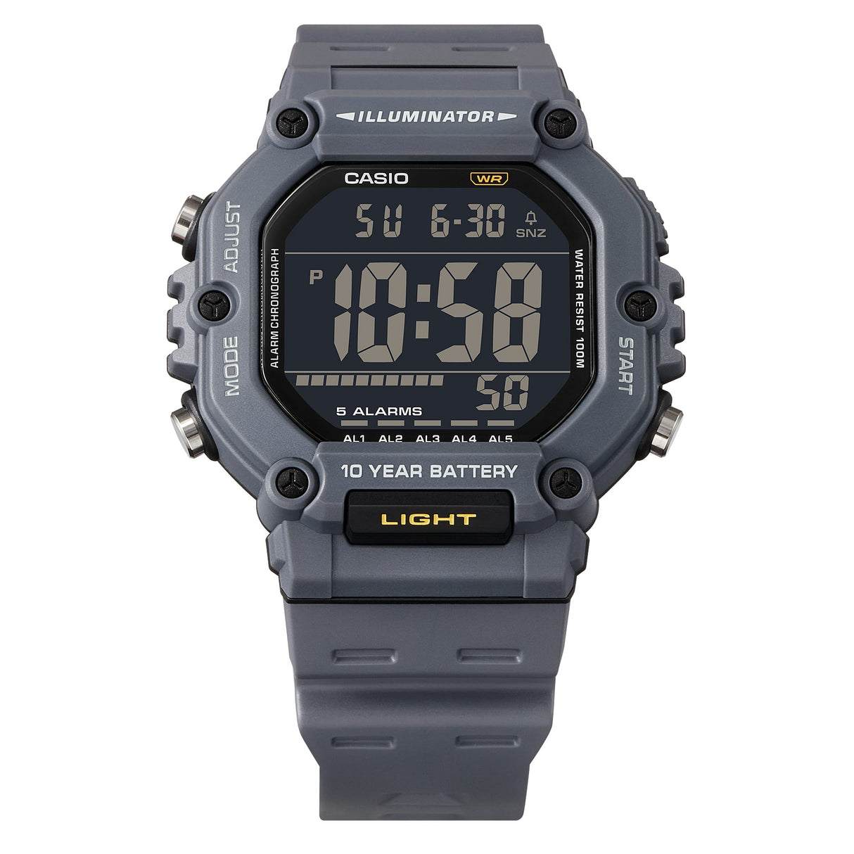 AE-1600 Reloj Casio unisex correa de resina 10 años de batería