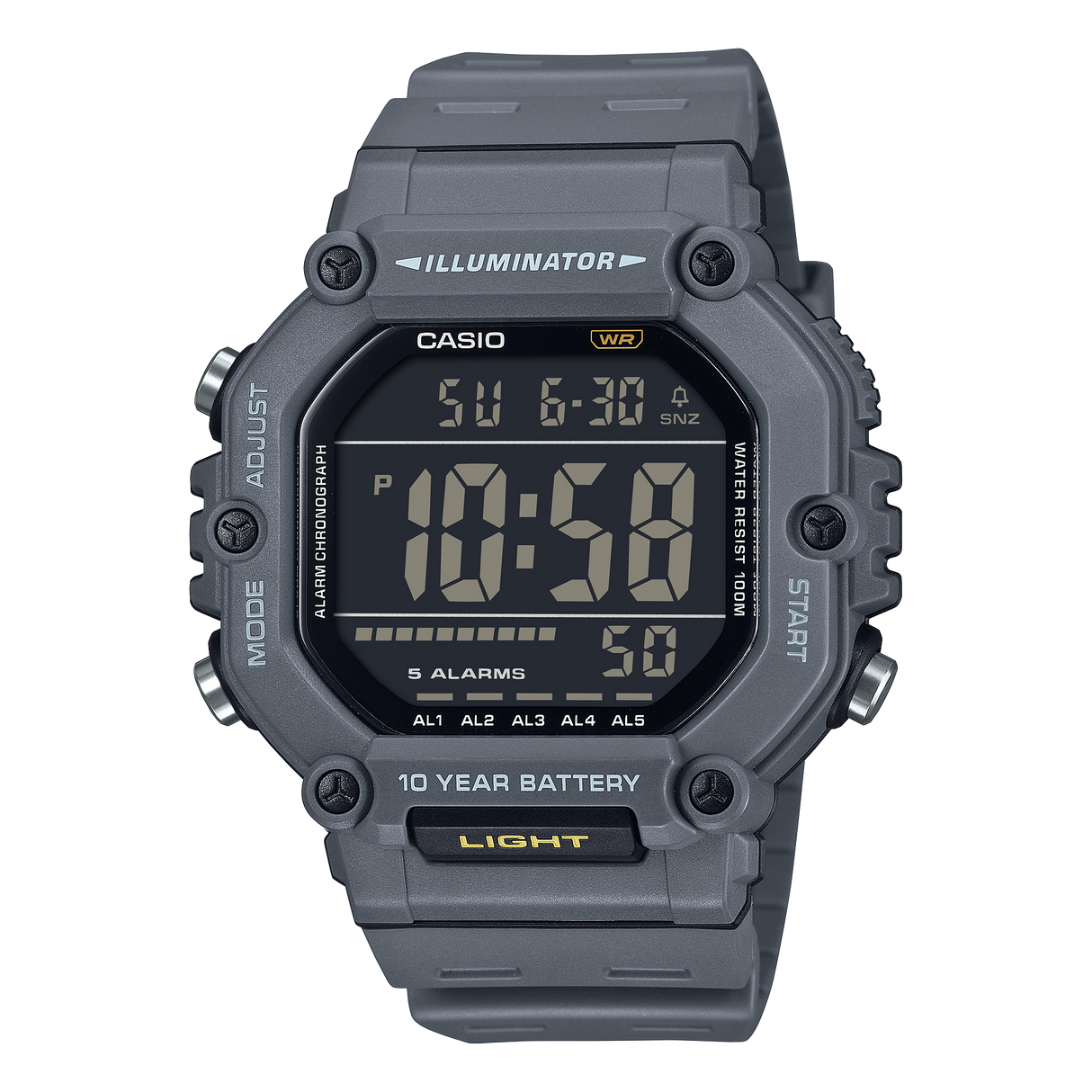 AE-1600 Reloj Casio unisex correa de resina 10 años de batería