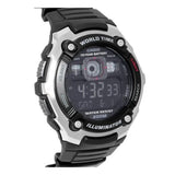 AE-2000 Reloj Casio para Hombre Banda de Caucho Digital Illuminator Hora Mundial 10 Años de Batería