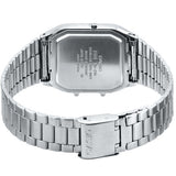 AQ-230 Reloj Casio Unisex Pulsera de Acero Inoxidable Doble hora Vintage Clásico