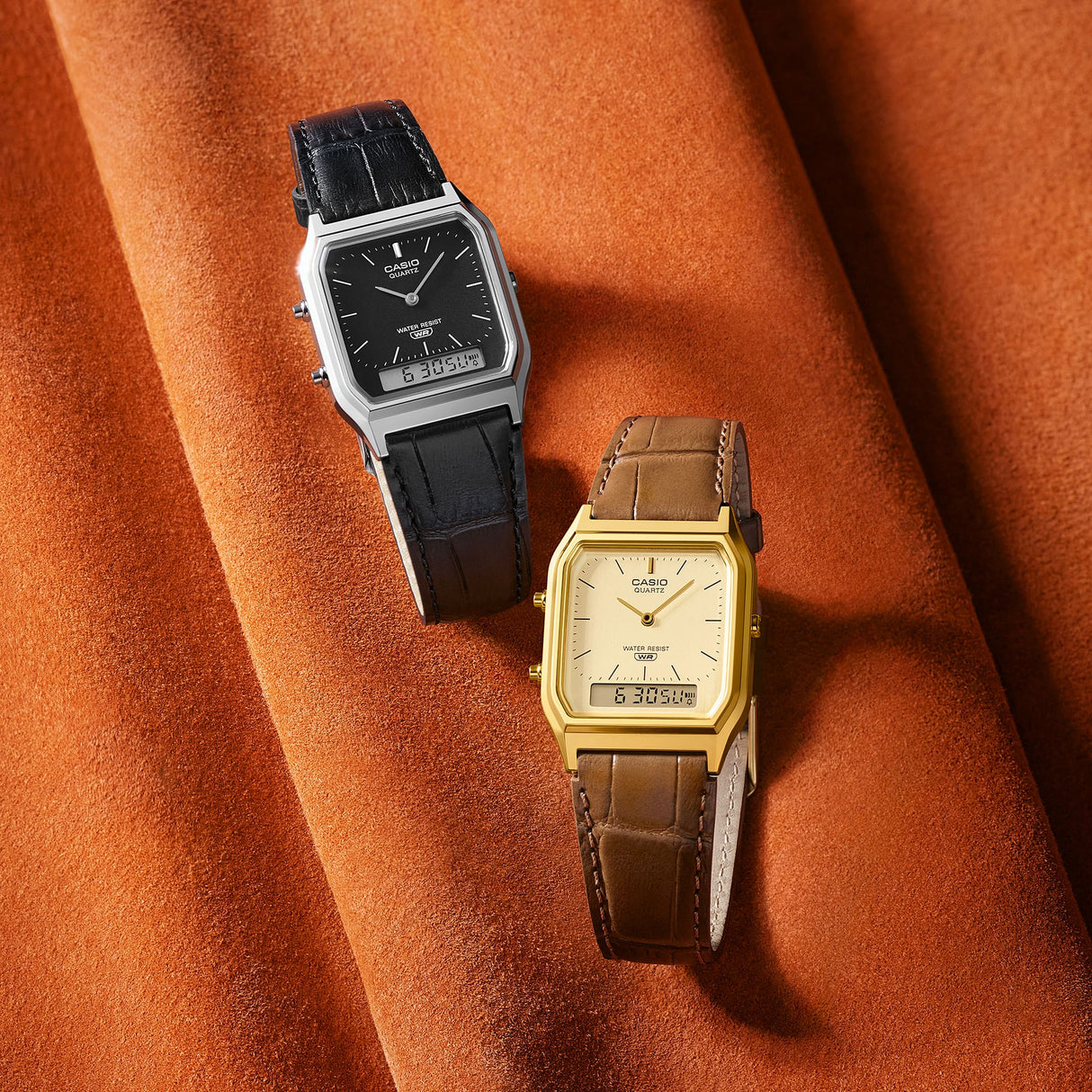 AQ-230E Reloj Casio de caballero correa de piel