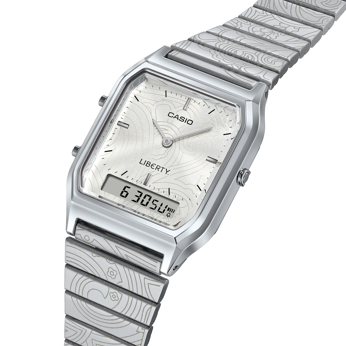 AQ-230 Reloj Casio x Liberty unisex correa de metal