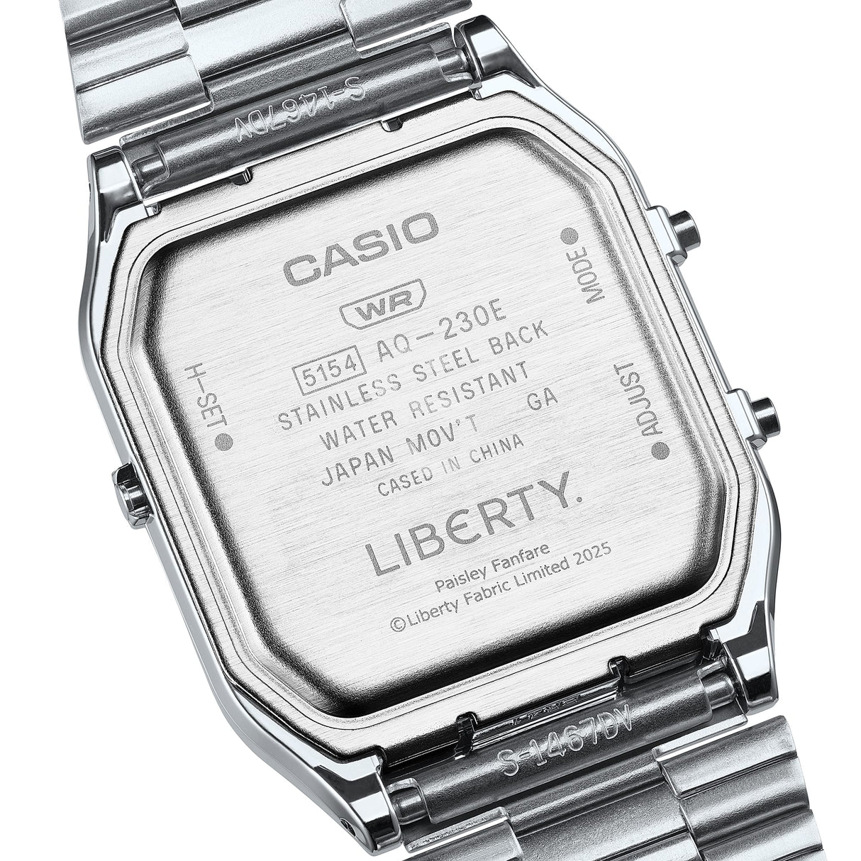 AQ-230 Reloj Casio x Liberty unisex correa de metal