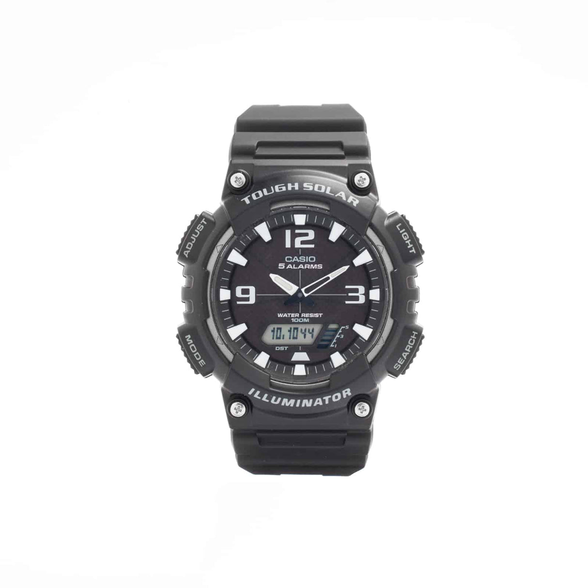 AQ-S810 Reloj Casio para Hombre Pulsera de Caucho Doble hora Tough Solar Illuminator