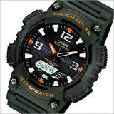 AQ-S810 Reloj Casio para Hombre Pulsera de Caucho Doble hora Tough Solar Illuminator