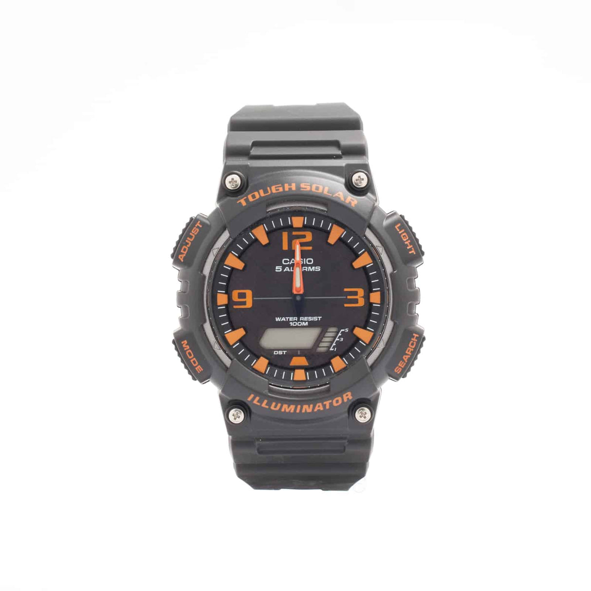 AQ-S810 Reloj Casio para Hombre Pulsera de Caucho Doble hora Tough Solar Illuminator