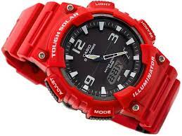 AQ-S810 Reloj Casio para Hombre Pulsera de Caucho Doble hora Tough Solar Illuminator