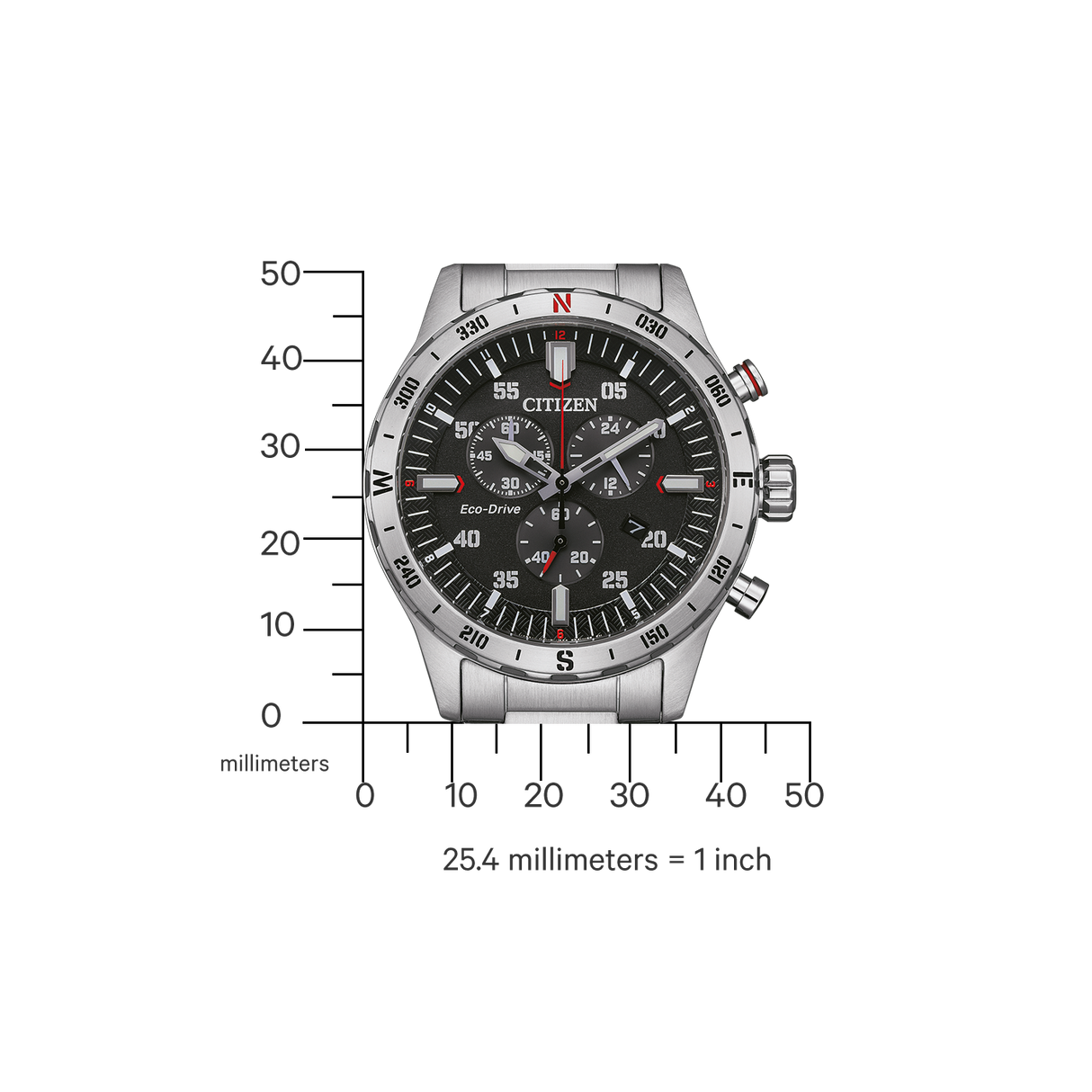 AT2520-89E Reloj Citizen Eco-Drive de hombre pulsera de metal 43.5 mm