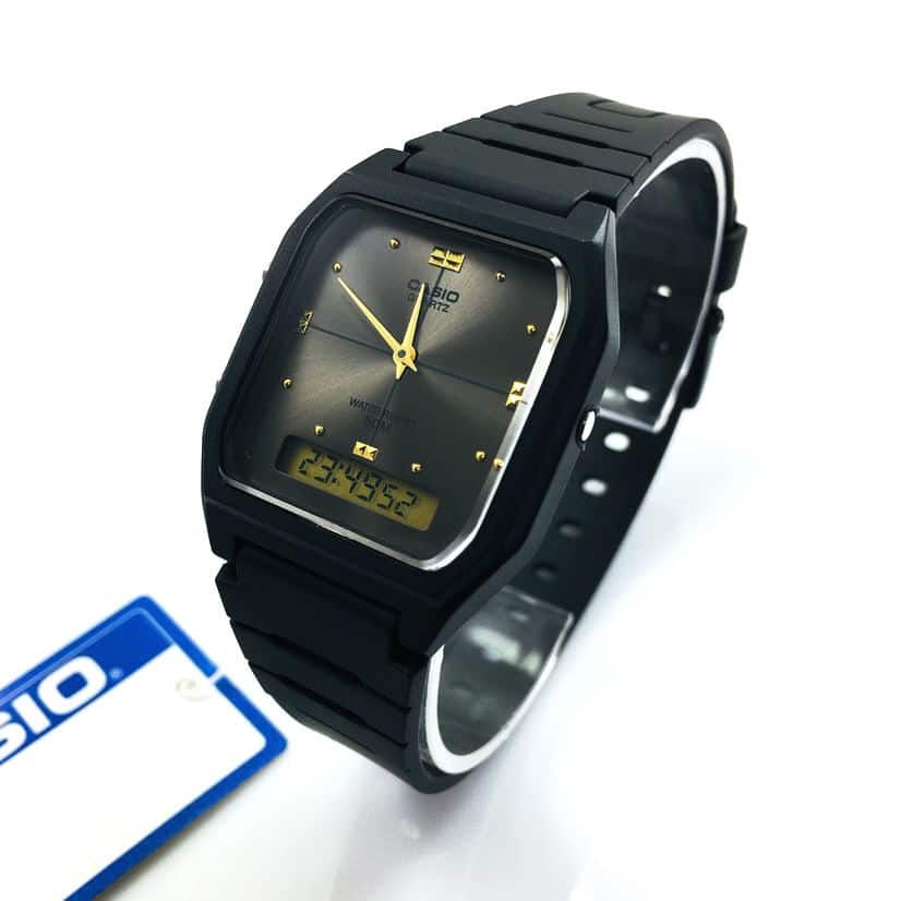 AW-48 Reloj Casio para Hombre Banda de Caucho Doble hora