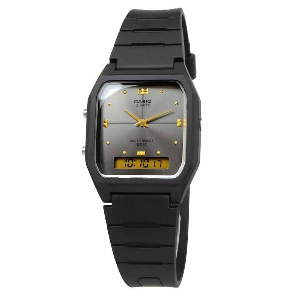 AW-48 Reloj Casio para Hombre Banda de Caucho Doble hora