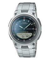 AW-80D Reloj Casio para Hombre Pulsera de Metal Doble hora Illuminator 10 Años de Batería
