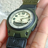 AW-80V Reloj Casio para Hombre Pulsera de tela Doble hora Illuminator 10 Años de Batería