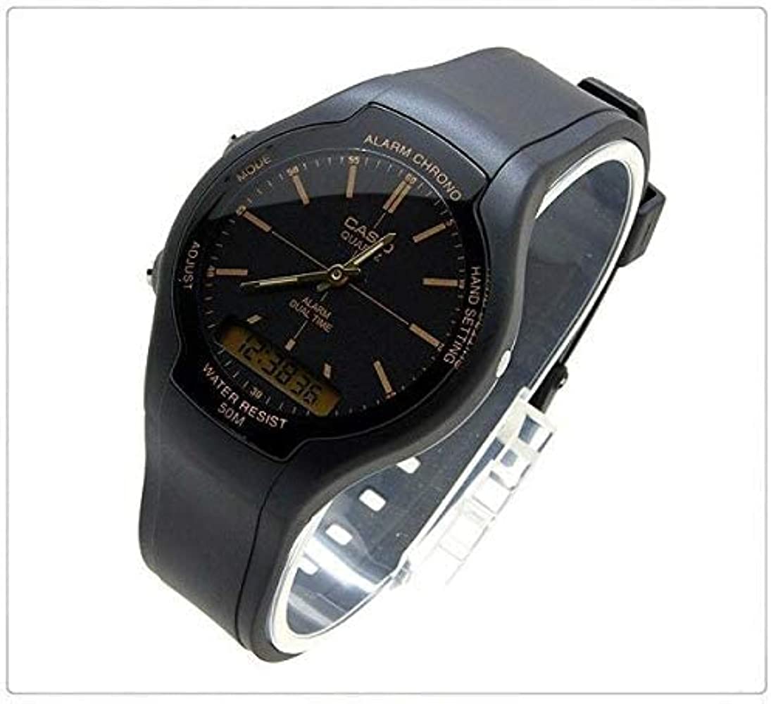 AW-90 Reloj Casio para Hombre Pulsera de Caucho Doble hora Alarma Cronómetro
