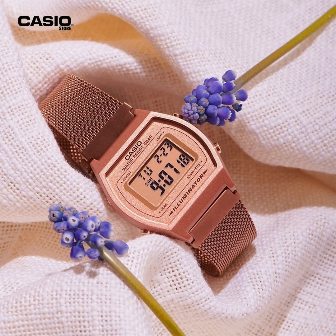 B-640 Reloj Casio para Hombre, Mujer Pulsera de Acero Inoxidable Digital Vintage Clásico Illuminator