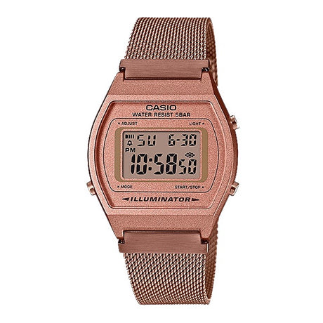 B-640 Reloj Casio para Hombre, Mujer Pulsera de Acero Inoxidable Digital Vintage Clásico Illuminator