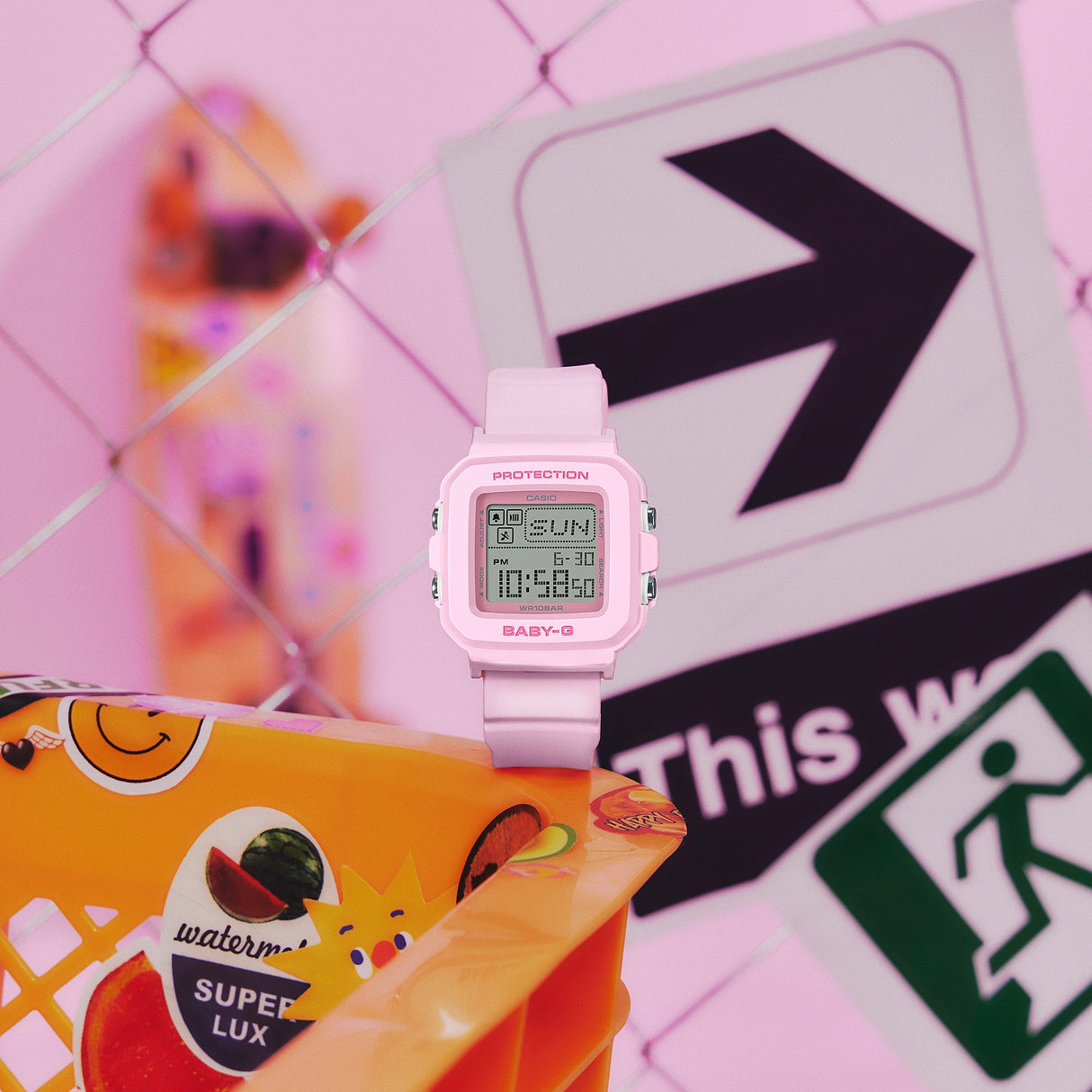 BGD-10 Reloj Baby-G de dama pulsera de caucho digital