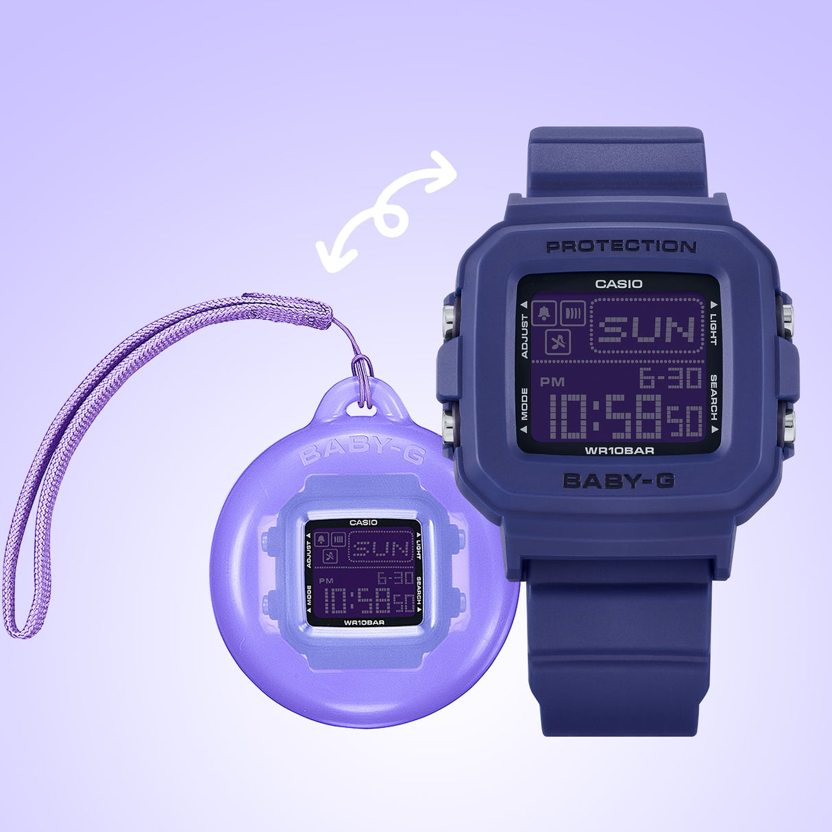 BGD-10K Reloj Baby-G Digital para Mujer pulsera de caucho