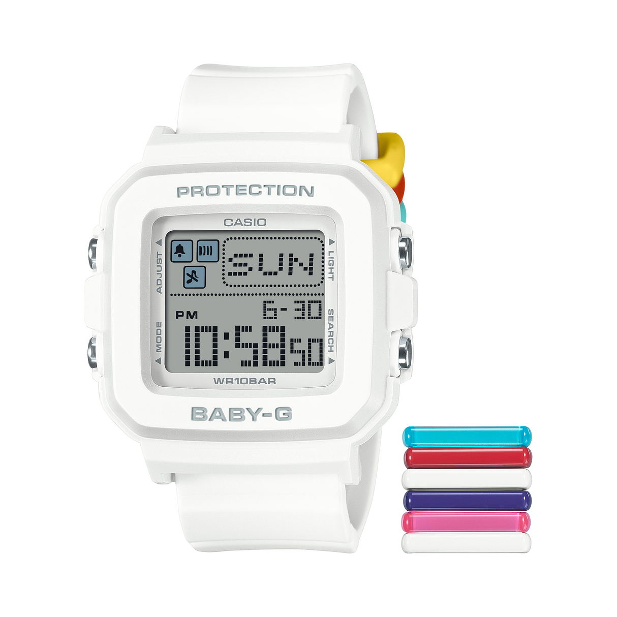 BGD-10 Reloj Baby-G de dama pulsera de caucho digital