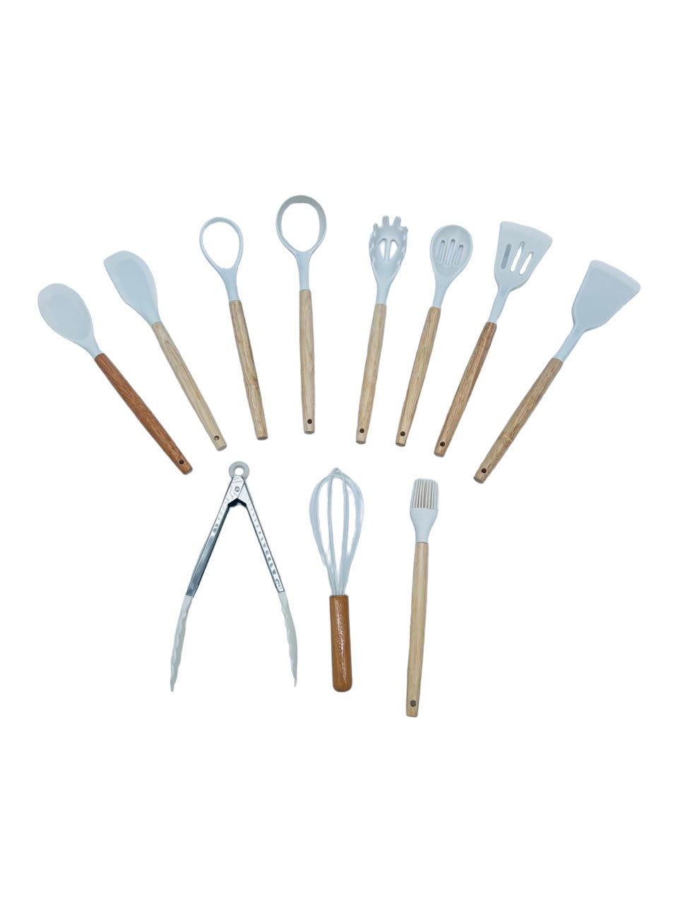 BL-09 Set de cuchillos con tabla para cortar color blanco