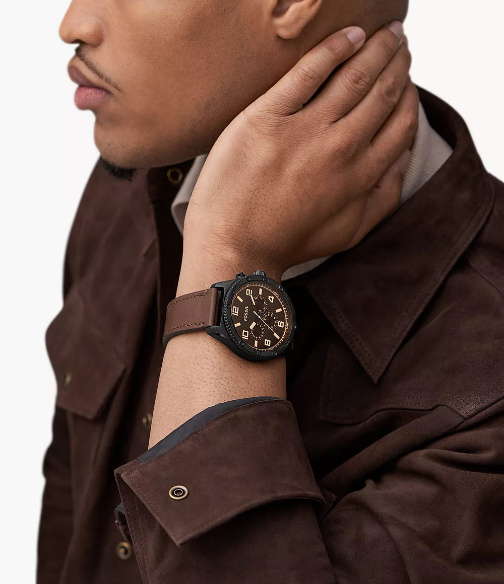 Reloj Fossil Brox de caballero correa de piel