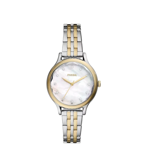 Fossil Laney Reloj Análogo para Mujer Pulsera de Metal