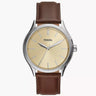 Reloj Fossil Fenmore de caballero pulsera de piel 44 mm