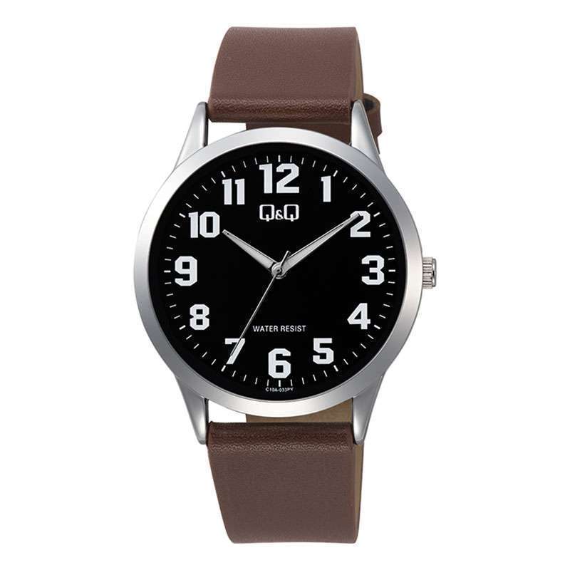 C10A Reloj QQ para Hombre pulsera de Cuero