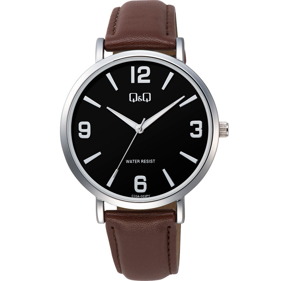 C33A Reloj QQ para Hombre Pulsera de cuero