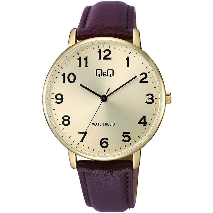 C64A Reloj QQ para hombre pulsera de cuero