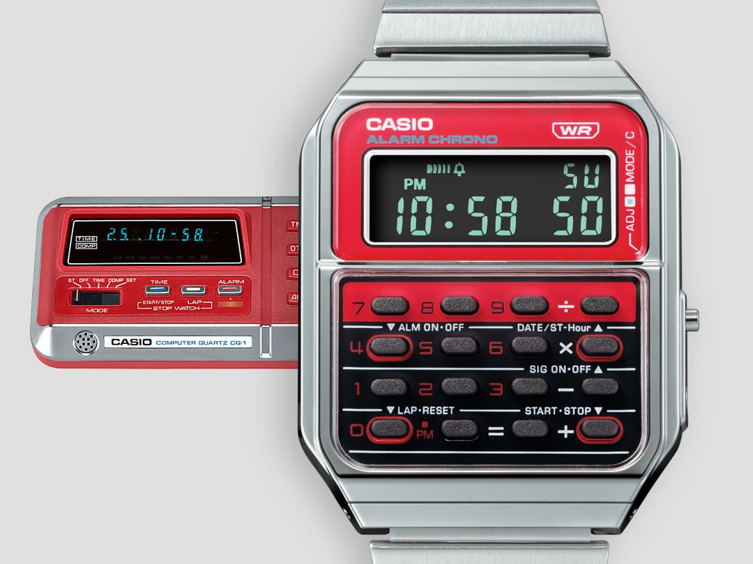 CA-500 Reloj Casio Hombre Calculadora Alarma Cronógrafo Pulsera de Metal Digital