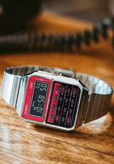 CA-500 Reloj Casio Hombre Calculadora Alarma Cronógrafo Pulsera de Metal Digital