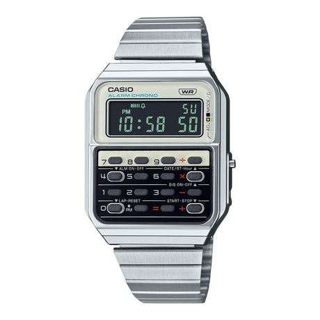 CA-500 Reloj Casio Hombre Calculadora Alarma Cronógrafo Pulsera de Metal Digital