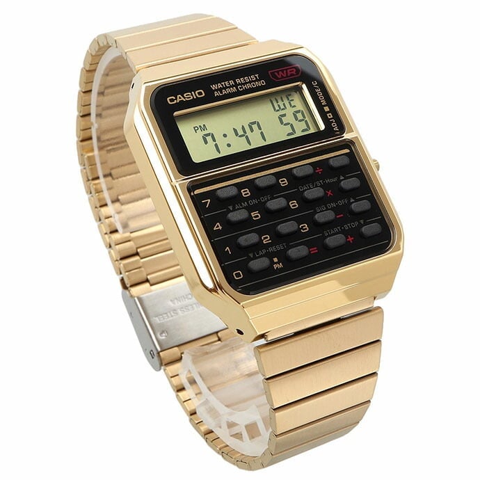 CA-500 Reloj Casio Hombre Calculadora Alarma Cronógrafo Pulsera de Metal Digital