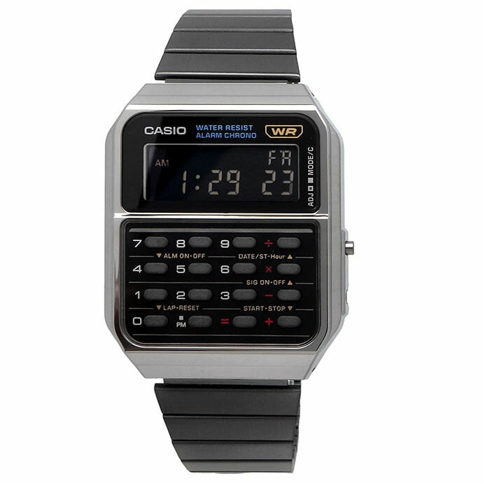 CA-500 Reloj Casio Hombre Calculadora Alarma Cronógrafo Pulsera de Metal Digital