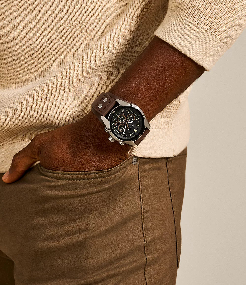 Reloj Fossil Coachman de caballero banda de piel 45 mm