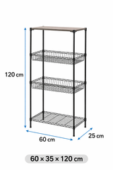 CJ-B1287 Estantería de metal multiusos 60x35x120 cm