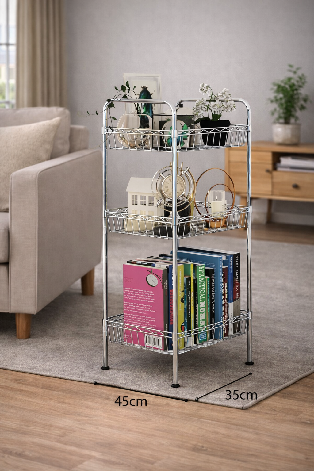 CJ-C1155 Estantería de metal multiusos 45x35x85cm