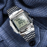 DB-360 Reloj Casio para Hombre Pulsera de Acero Inoxidable Digital Illuminator 10 Años de Batería