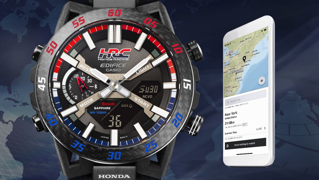 ECB-2000HR-1A Reloj Edifice Honda Racing para caballero correa de tela Bluetooth