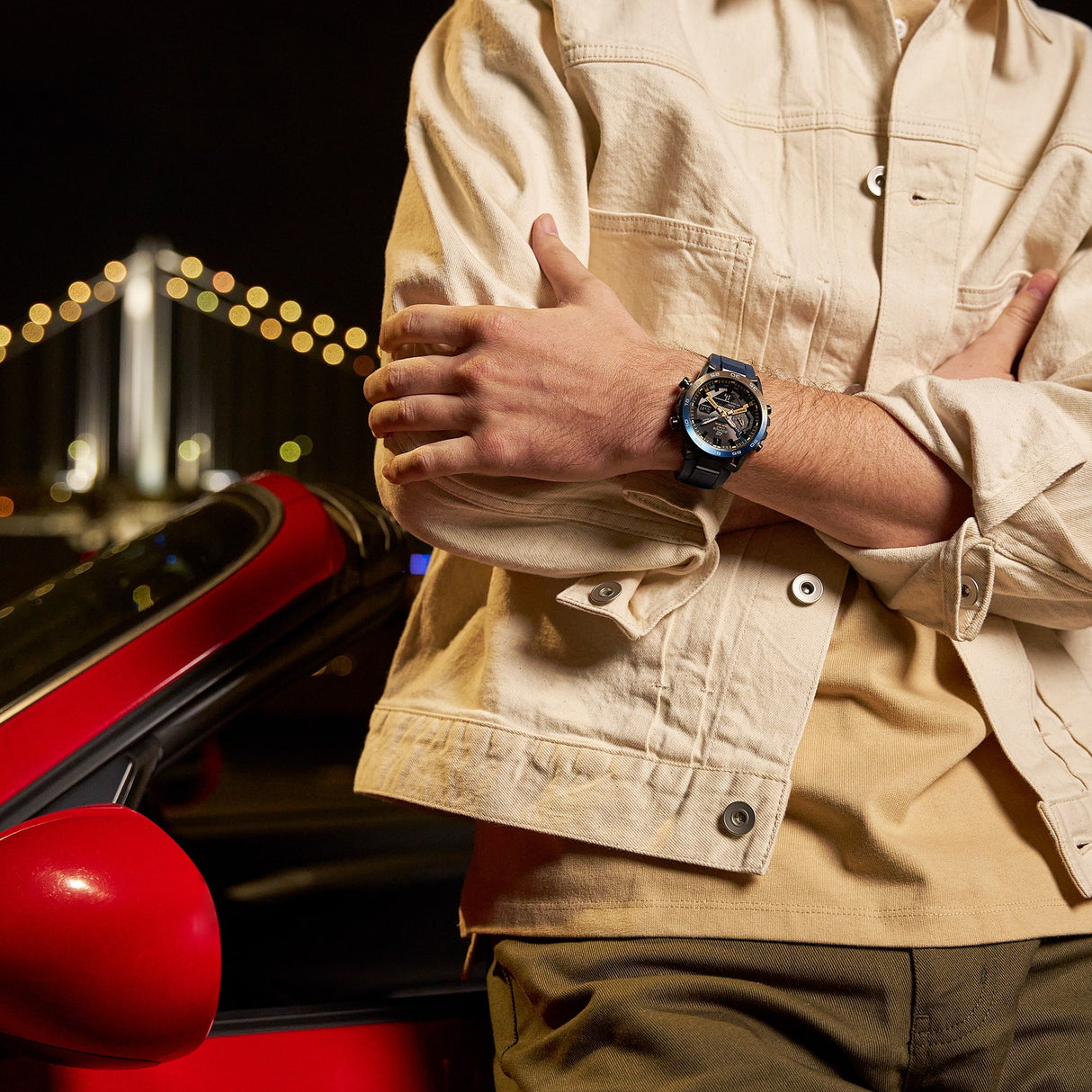 ECB-2000 Reloj Edifice Sospensione de caballero pulsera de silicona